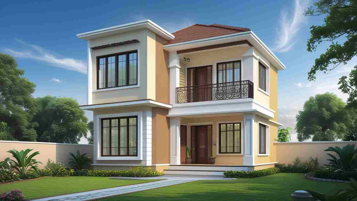 Modern single floor house design